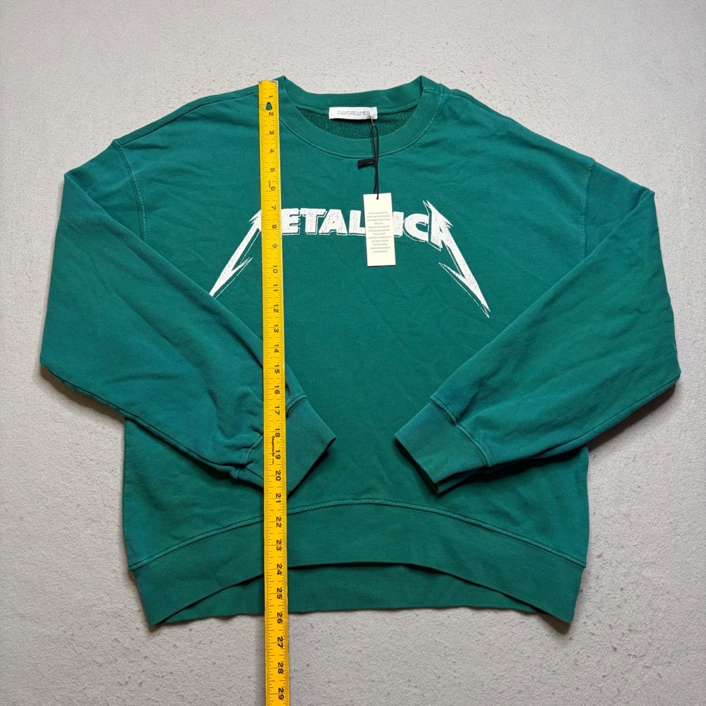 Daydreamer Metallica Sweatshirt Women M Green Birth School Metallica Death NWT - Picture 7 of 14